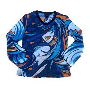 Y2K Custo Barcelona/Hayes Faceless Dancing Abstract Graphic Long Sleeve size M